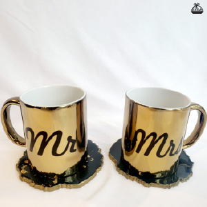 Mr & Mrs Mug with Coaster